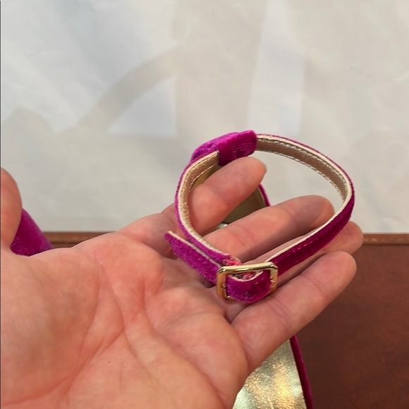 Lilly Pulitzer Women’s 10 Velvet Pink Fuschia Elegant Ankle Stap Open Toe Heels - Picture 13 of 14